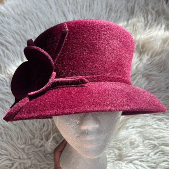 Peter Bettley Holt Renfrew Vintage Purple Flower Fascinator Felt Rabbit Hat EUC - Picture 1 of 9